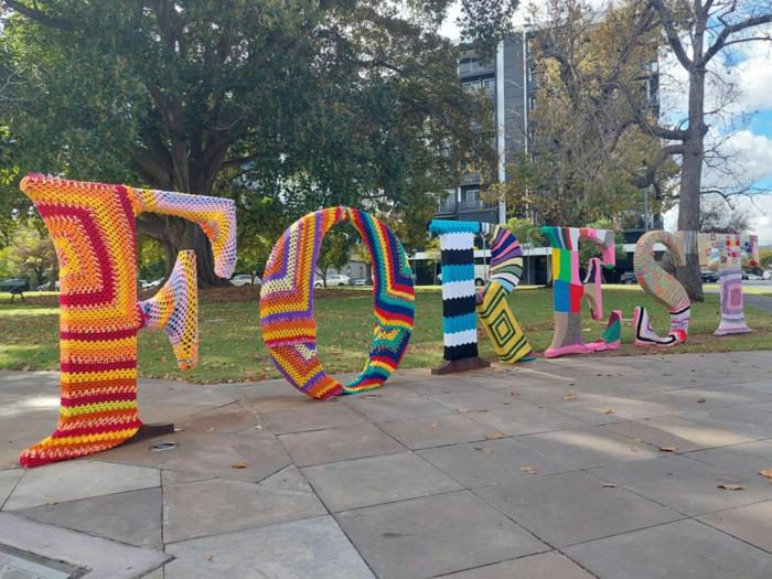 Yarn Bombing Day at the Box Factory